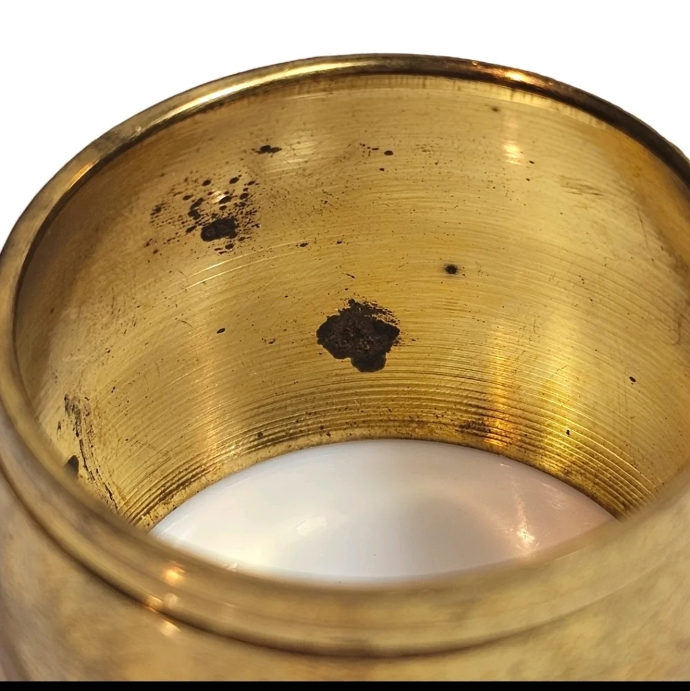12 Vintage Hammered Solid Brass Napkin Ring Holders